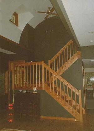 Stairwell and two-story accent wall